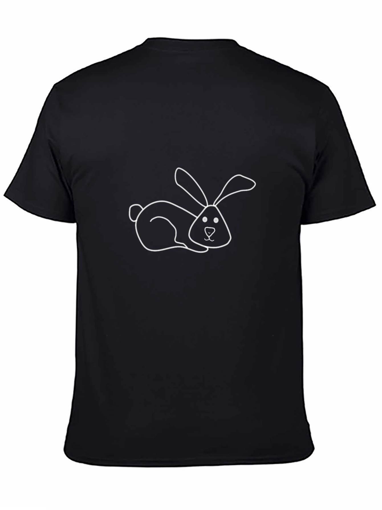 Cute Rabbit Graphic Tee - Soft Black Cotton T-Shirt