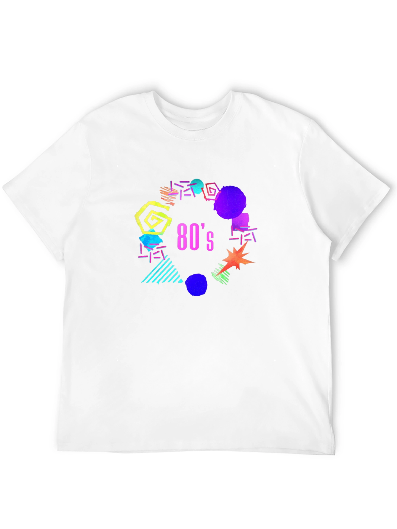 Retro 80s Graphic Tee - Black Cotton T-Shirt