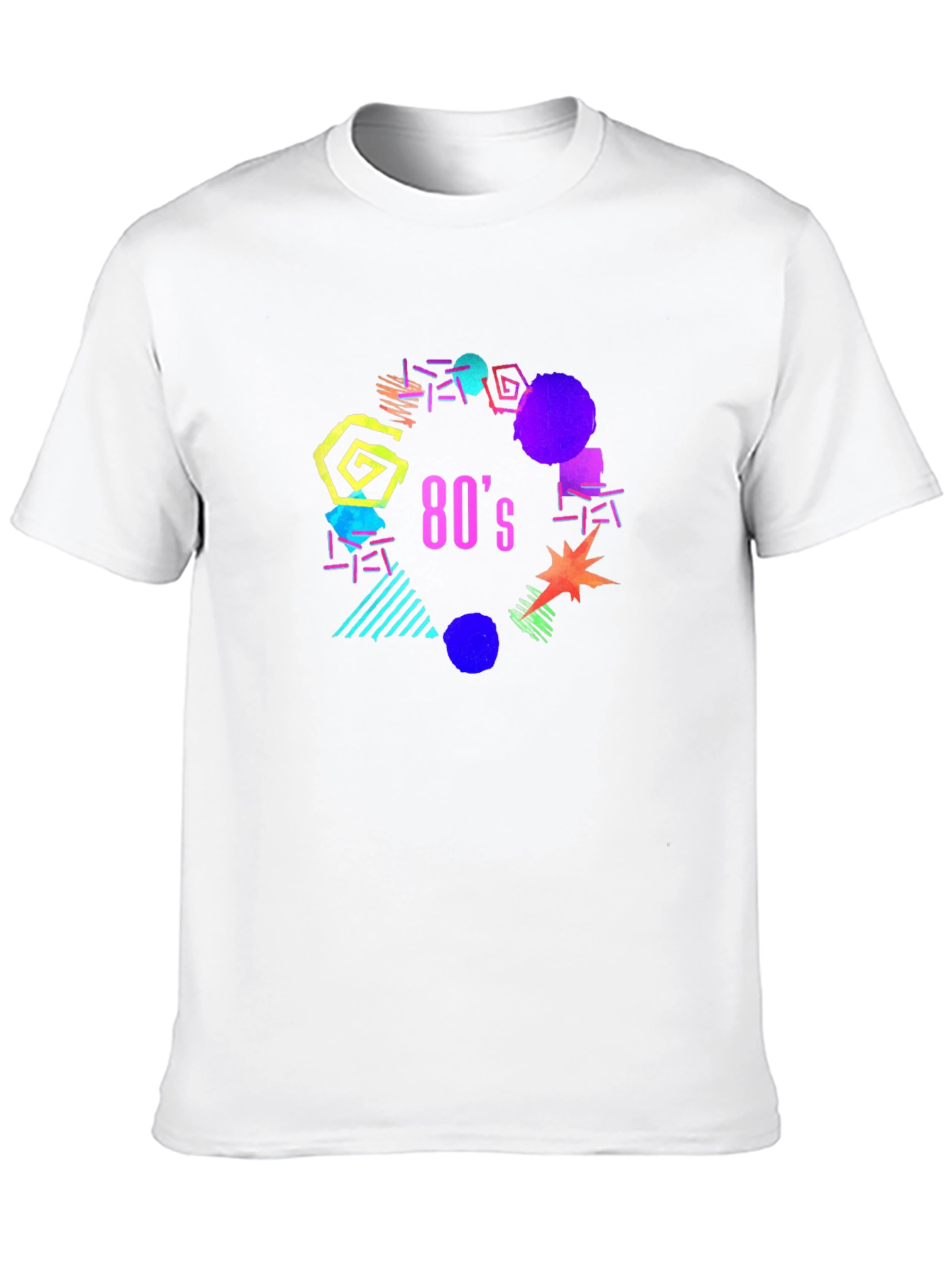 Retro 80s Graphic Tee - Black Cotton T-Shirt