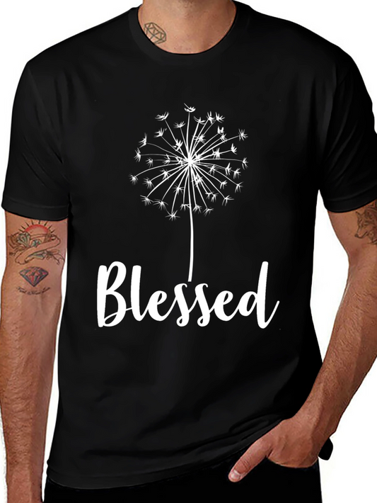 Blessed Dandelion Graphic Tee - Black