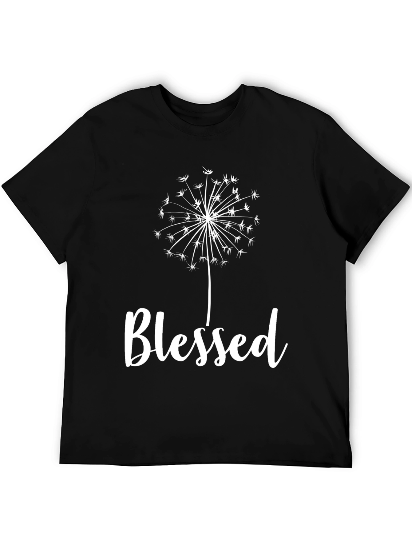 Blessed Dandelion Graphic Tee - Black