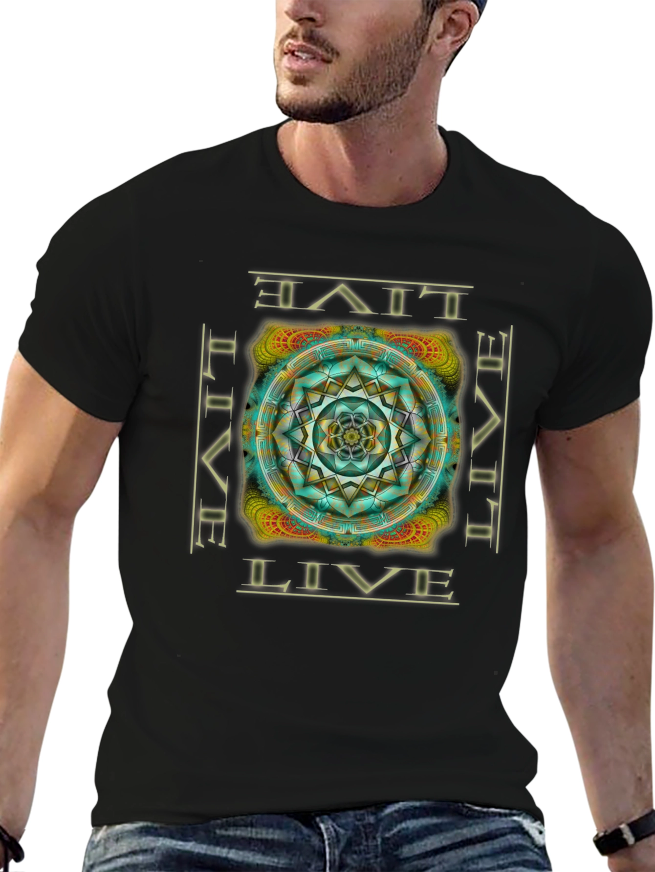 Live Mandala Graphic T-Shirt