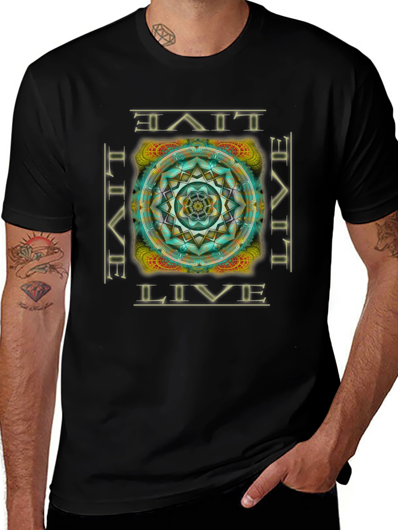 Live Mandala Graphic T-Shirt