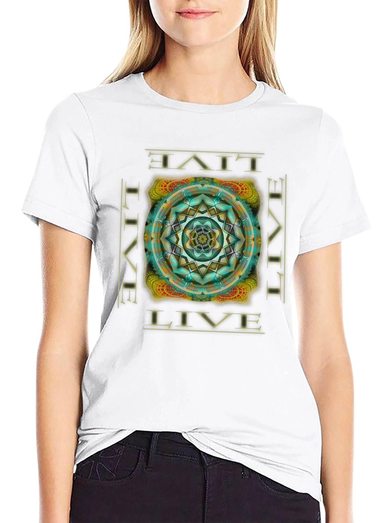Live Mandala Graphic T-Shirt