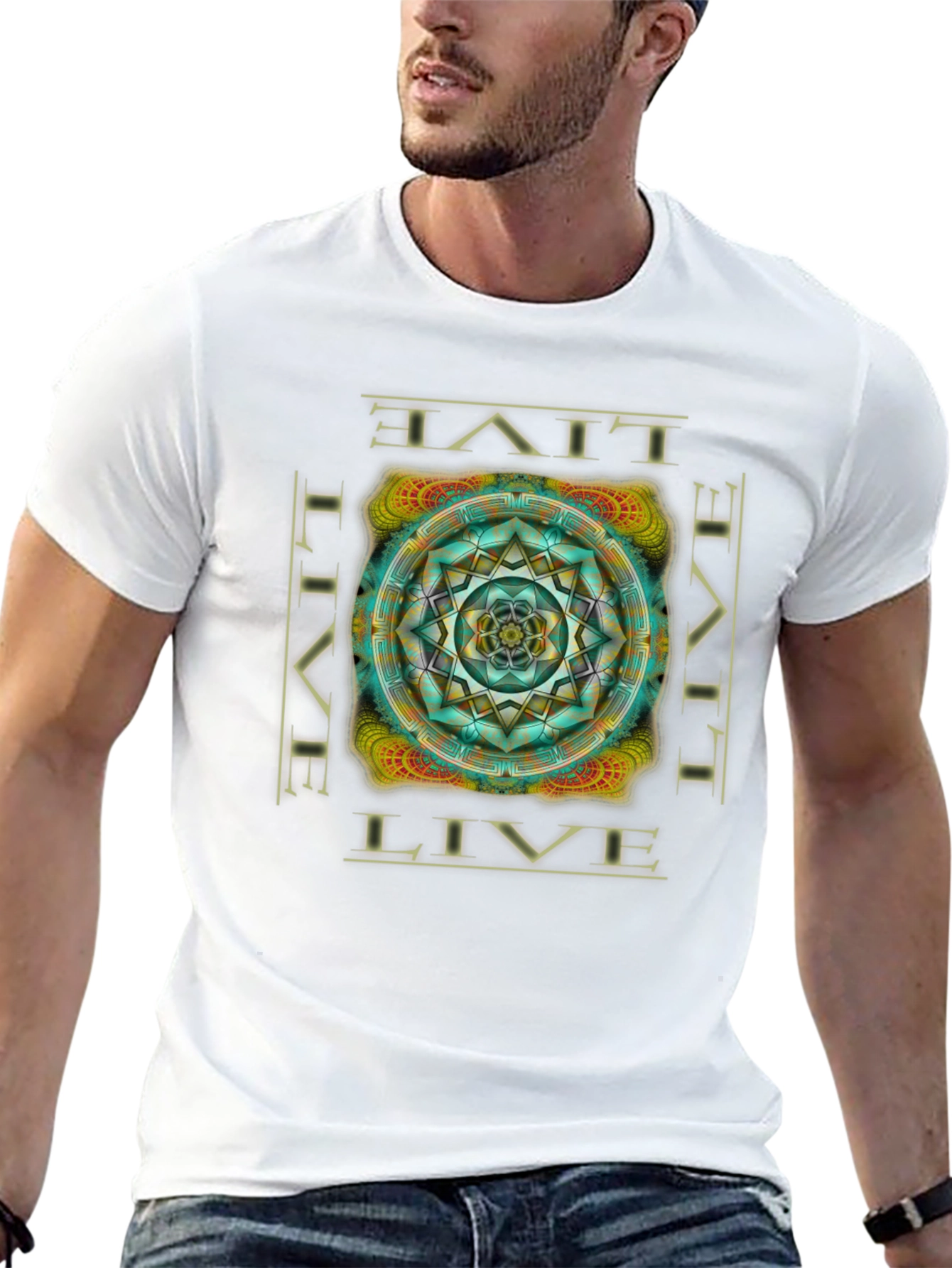 Live Mandala Graphic T-Shirt