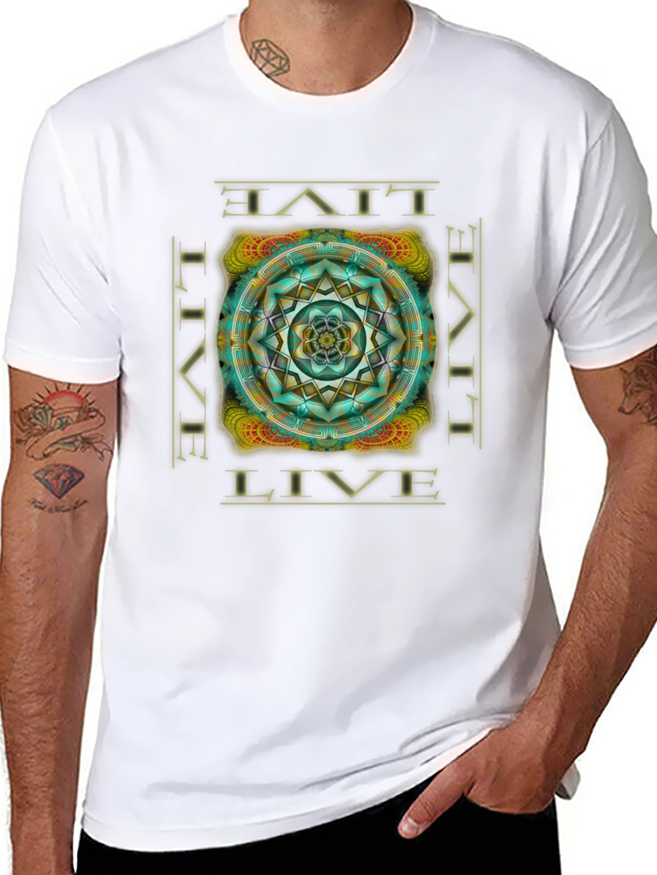 Live Mandala Graphic T-Shirt
