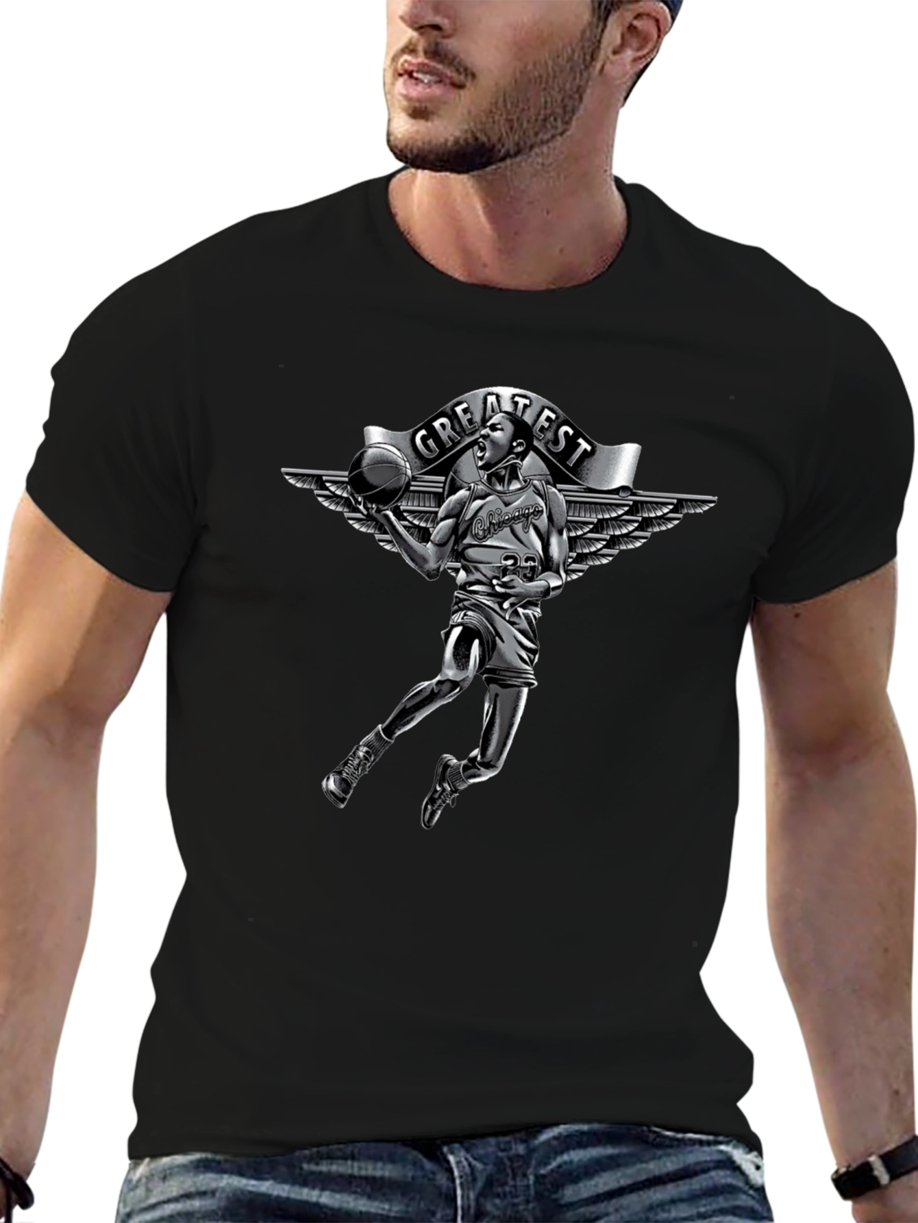 Greatest Basketball Graphic T-Shirt - Black