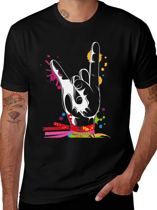 Rock On Black T-Shirt - Music Lover VIP Pass Tee