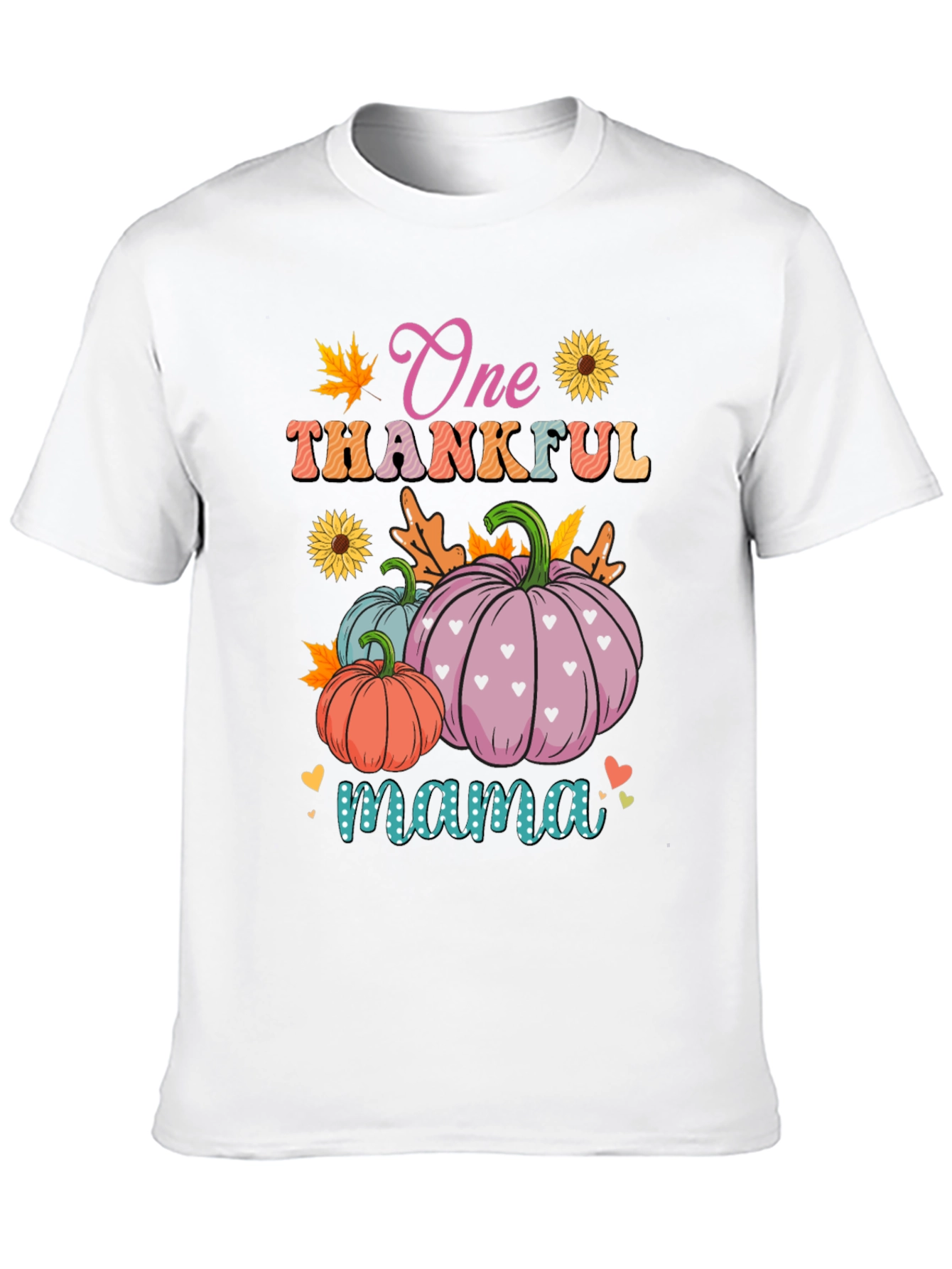 One Thankful Mama T-Shirt - Fall Pumpkins