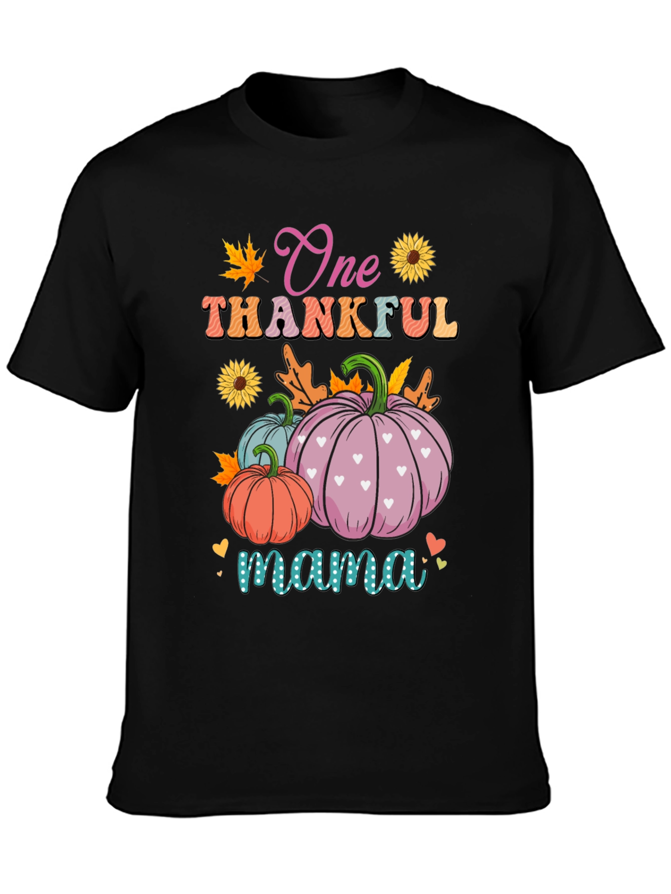 One Thankful Mama T-Shirt - Fall Pumpkins