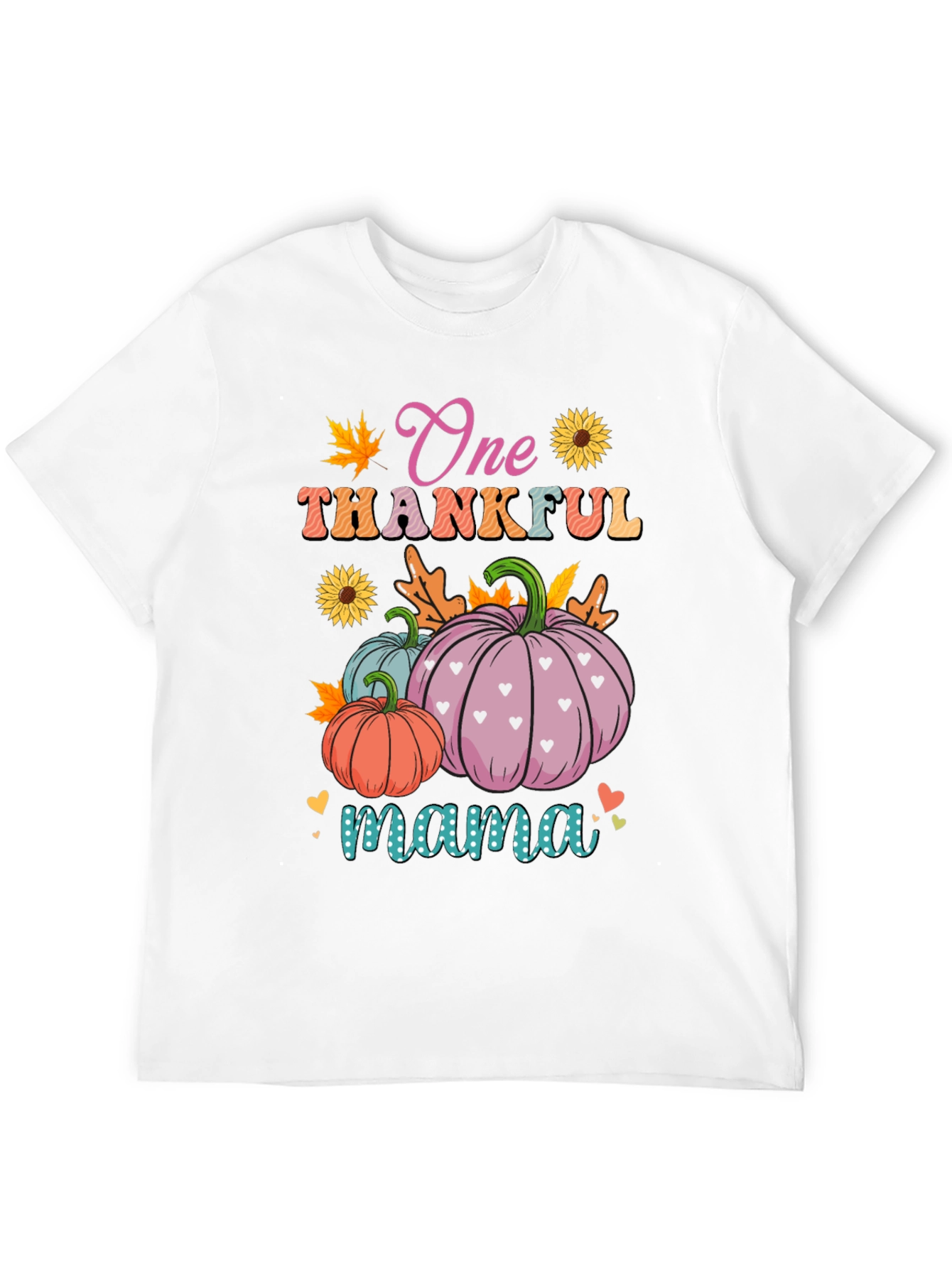 One Thankful Mama T-Shirt - Fall Pumpkins