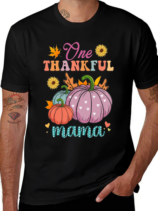 One Thankful Mama T-Shirt - Fall Pumpkins