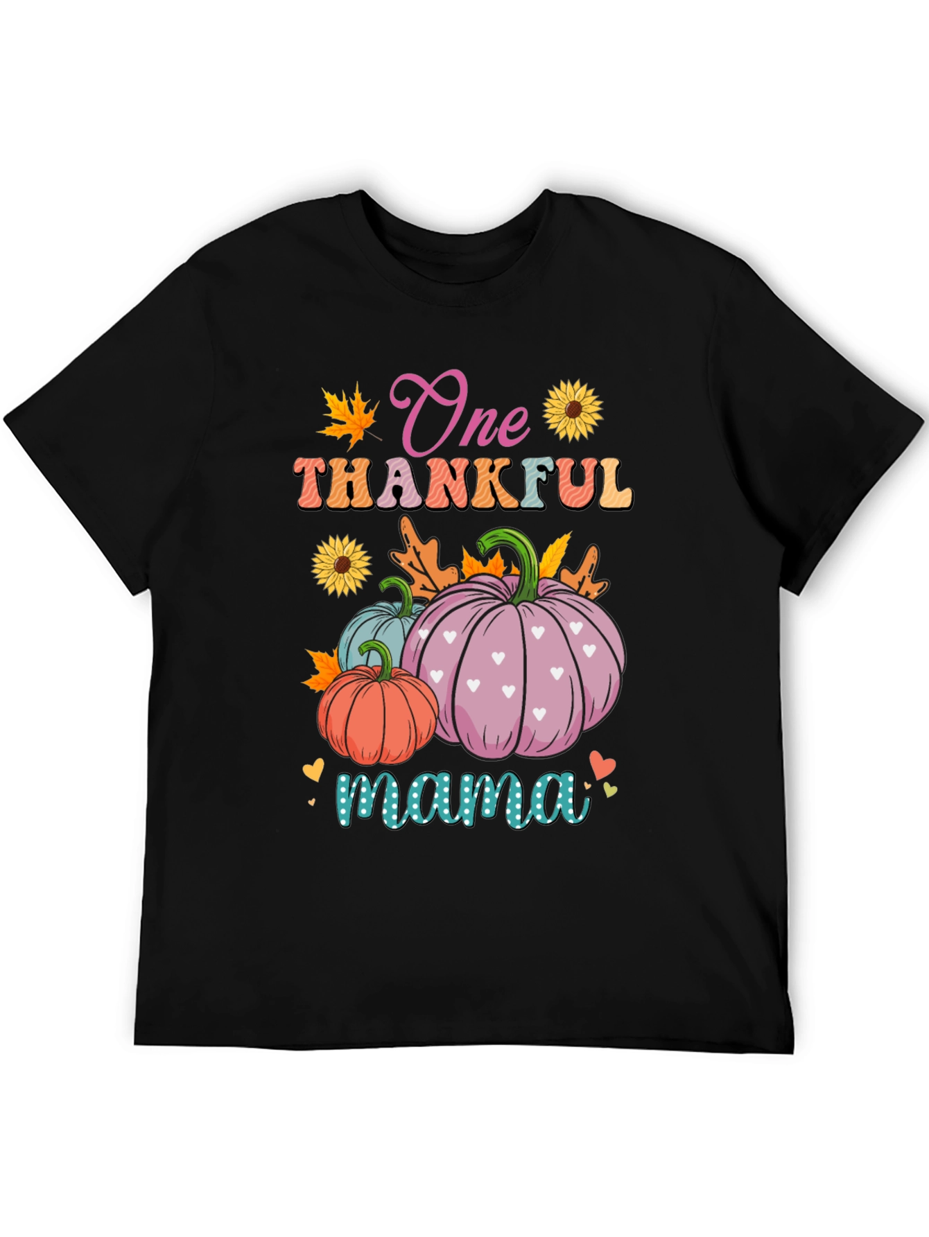 One Thankful Mama T-Shirt - Fall Pumpkins