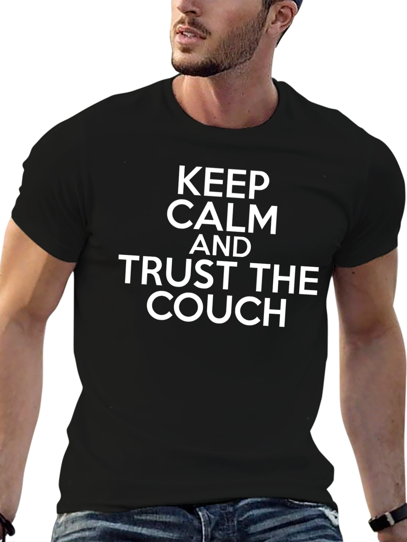 Keep Calm and Trust the Couch Graphic Tee