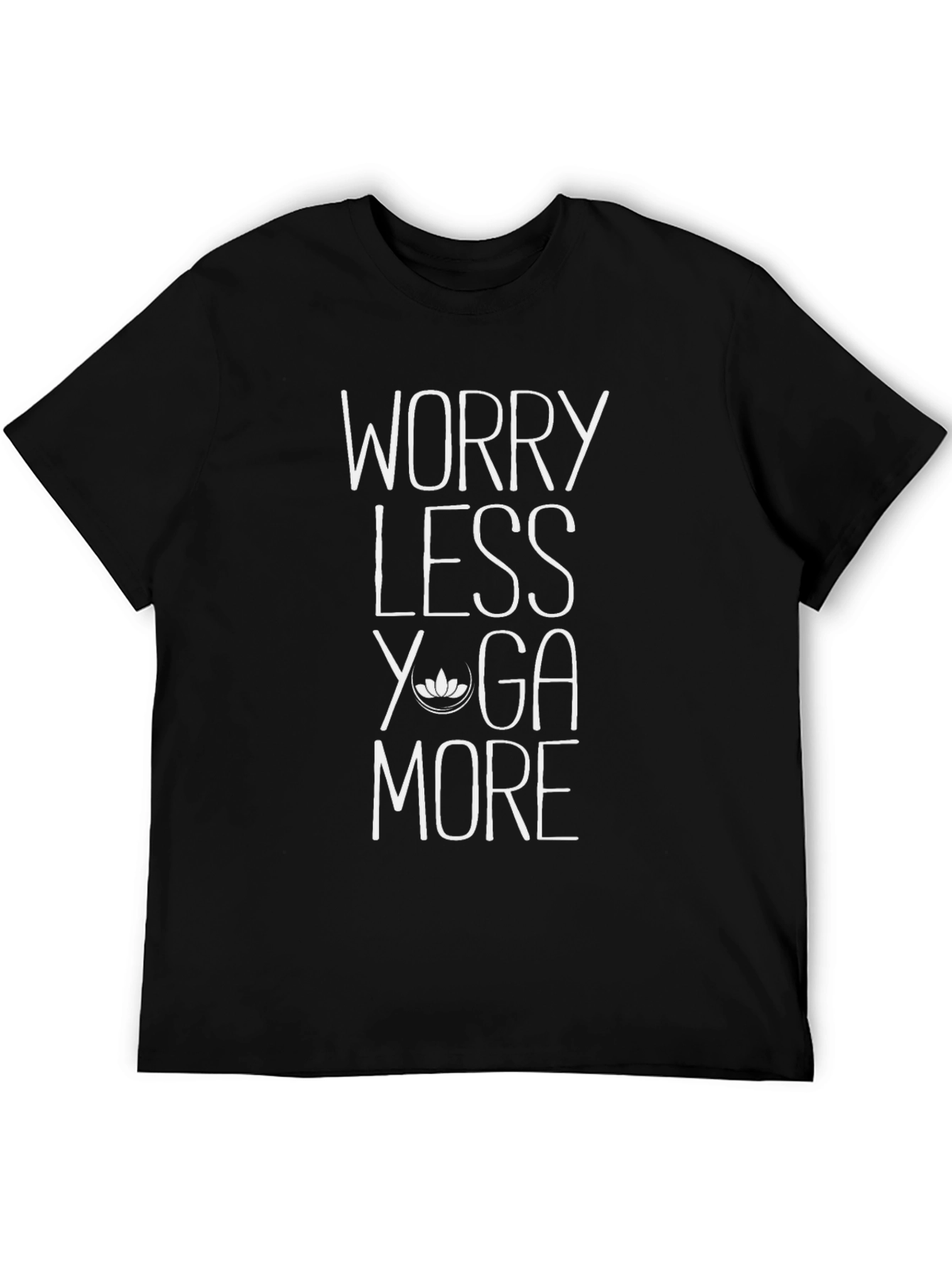 Worry Less Yoga More Black T-Shirt