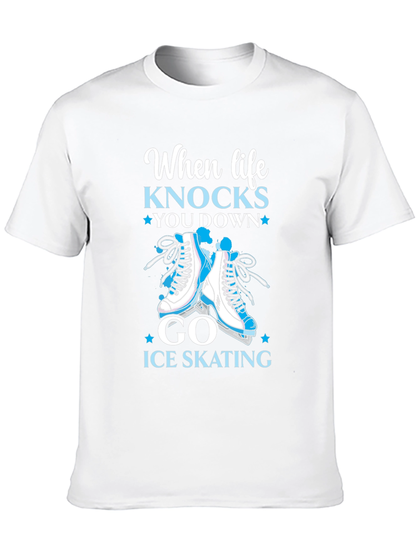 Ice Skating Graphic T-Shirt - Life Knocks You Down