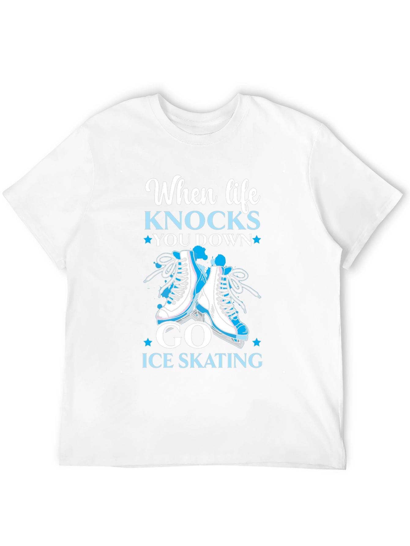 Ice Skating Graphic T-Shirt - Life Knocks You Down