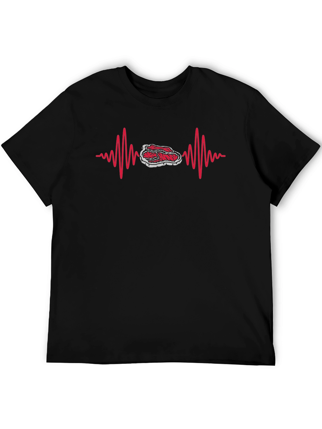Steak Lifeline Black T-Shirt - Meat Lover Tee