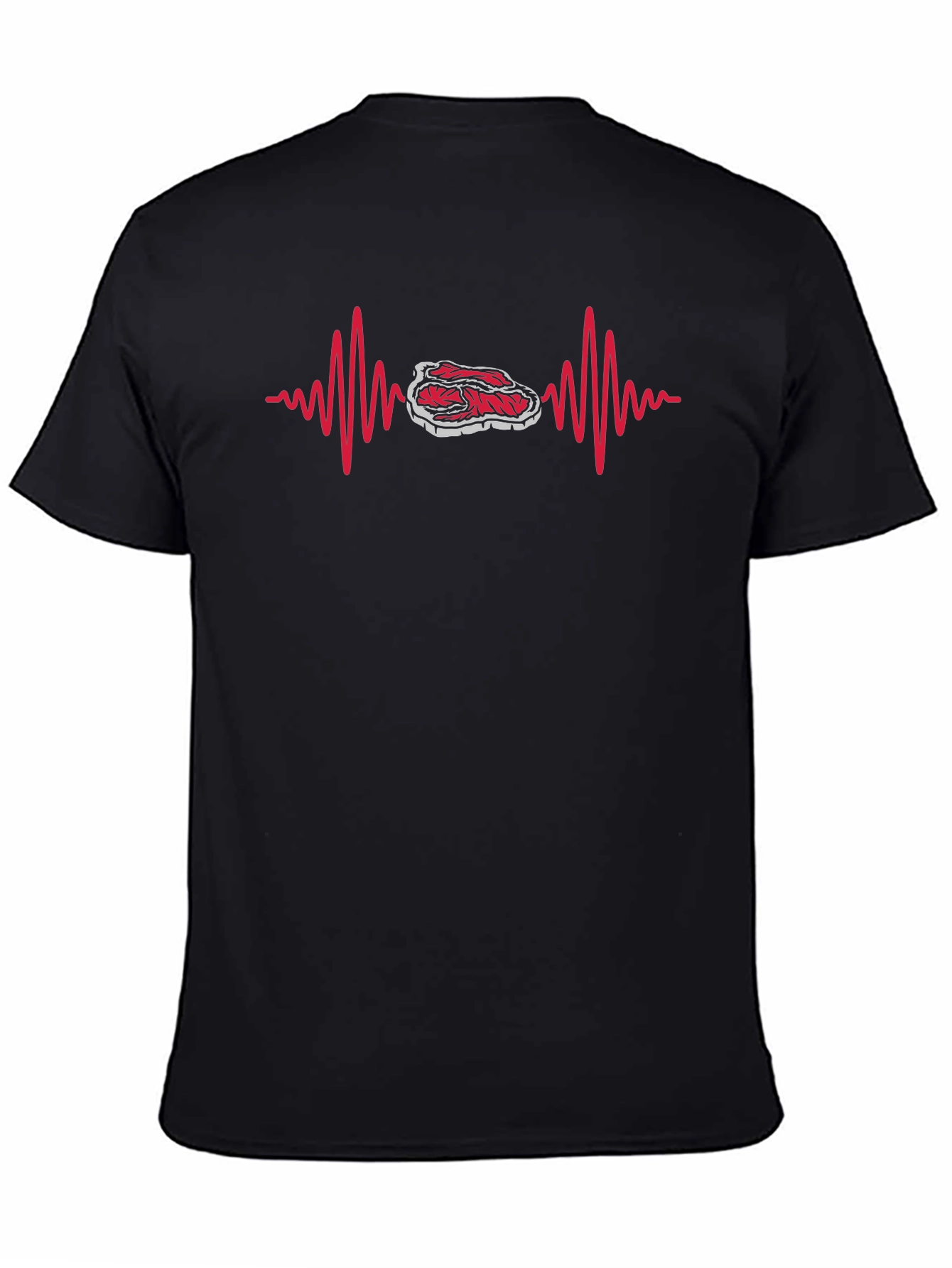 Steak Lifeline Black T-Shirt - Meat Lover Tee