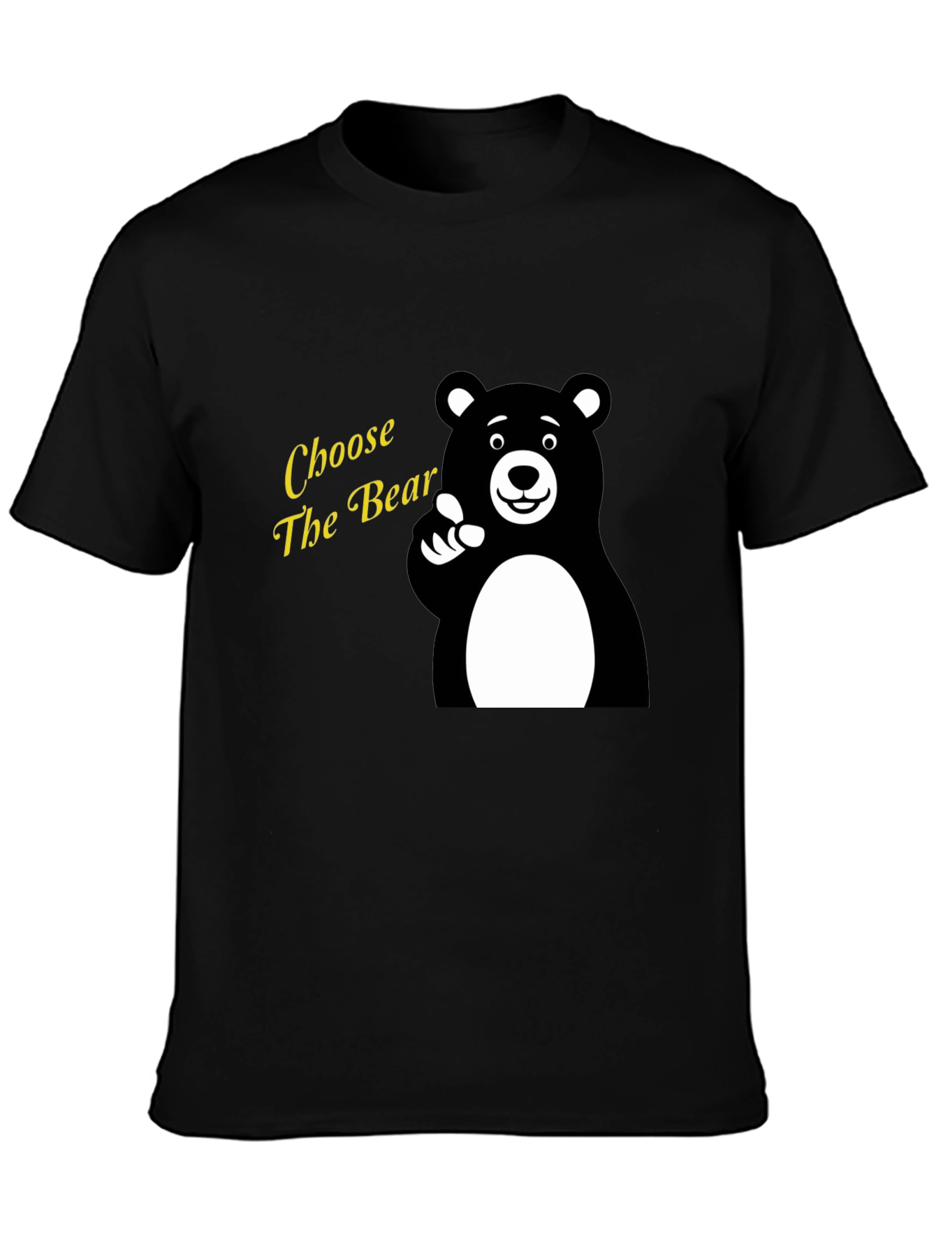 Choose The Bear Graphic Tee - Black Cotton T-Shirt