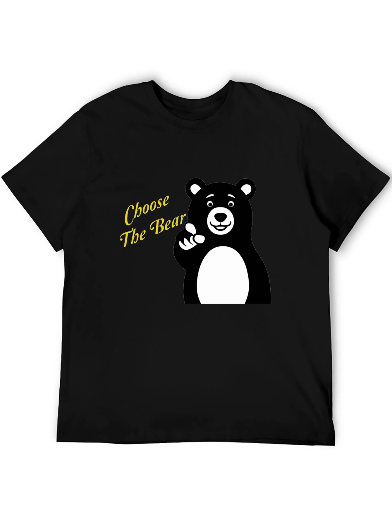 Choose The Bear Graphic Tee - Black Cotton T-Shirt