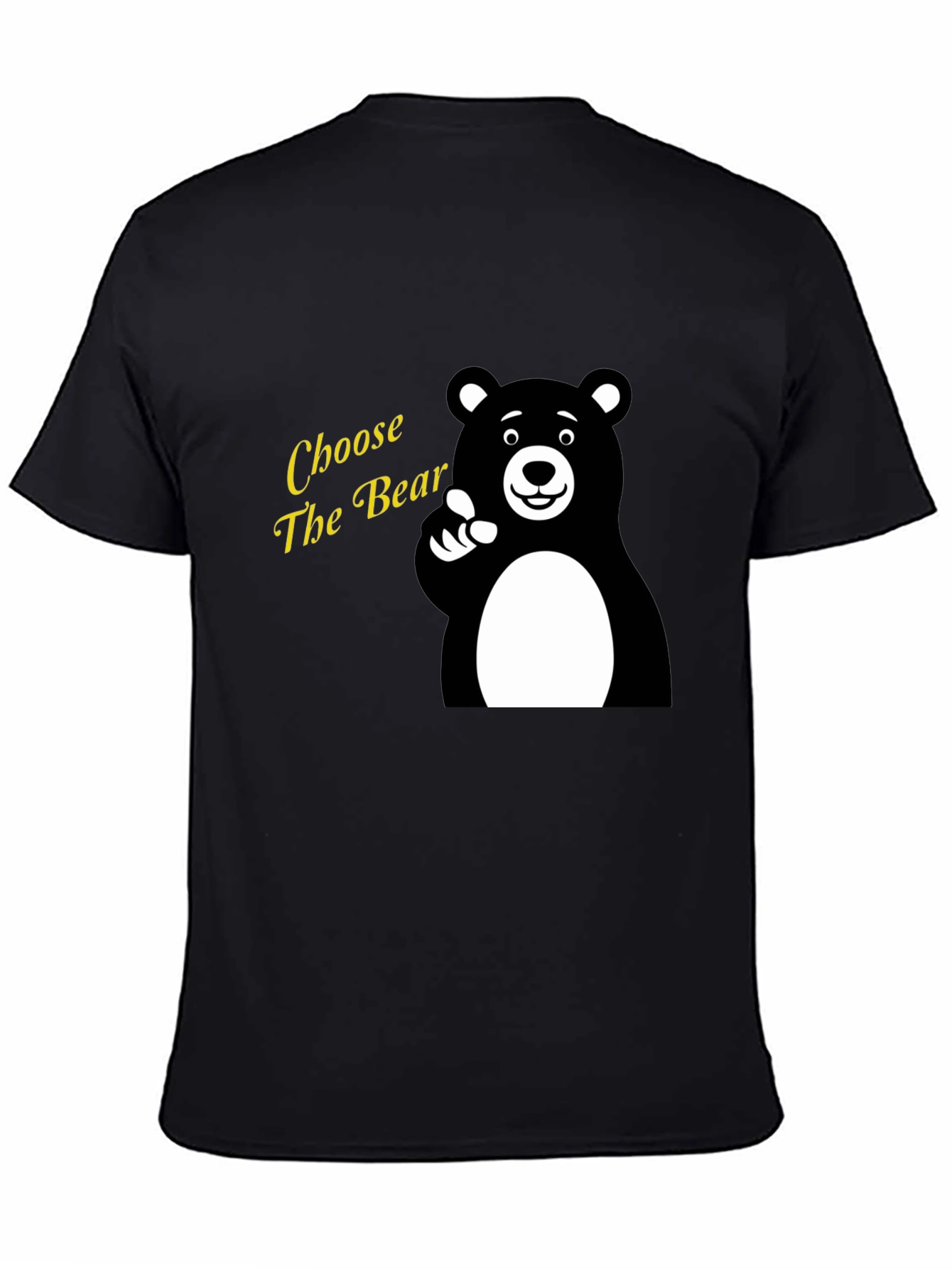 Choose The Bear Graphic Tee - Black Cotton T-Shirt