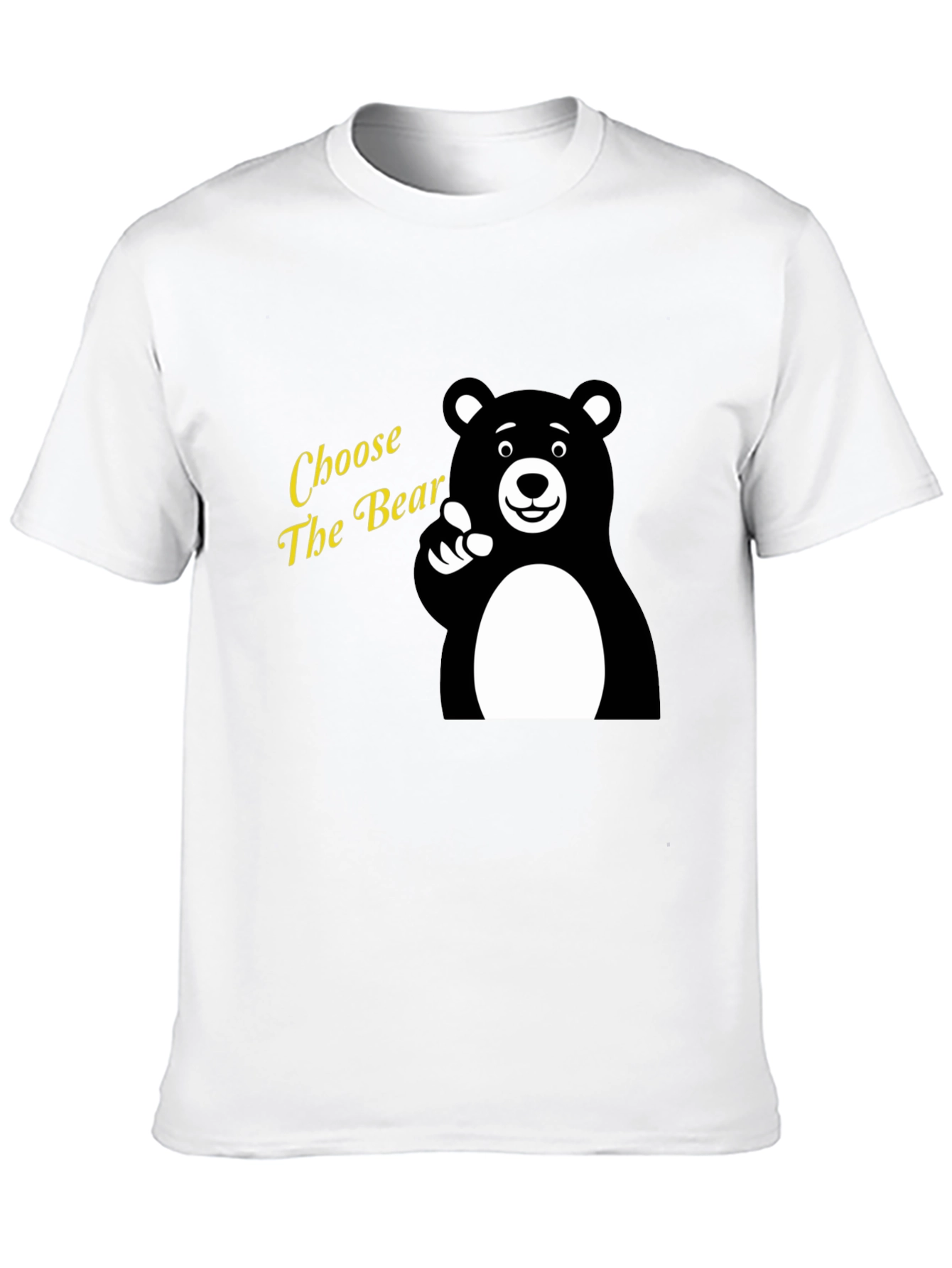 Choose The Bear Graphic Tee - Black Cotton T-Shirt