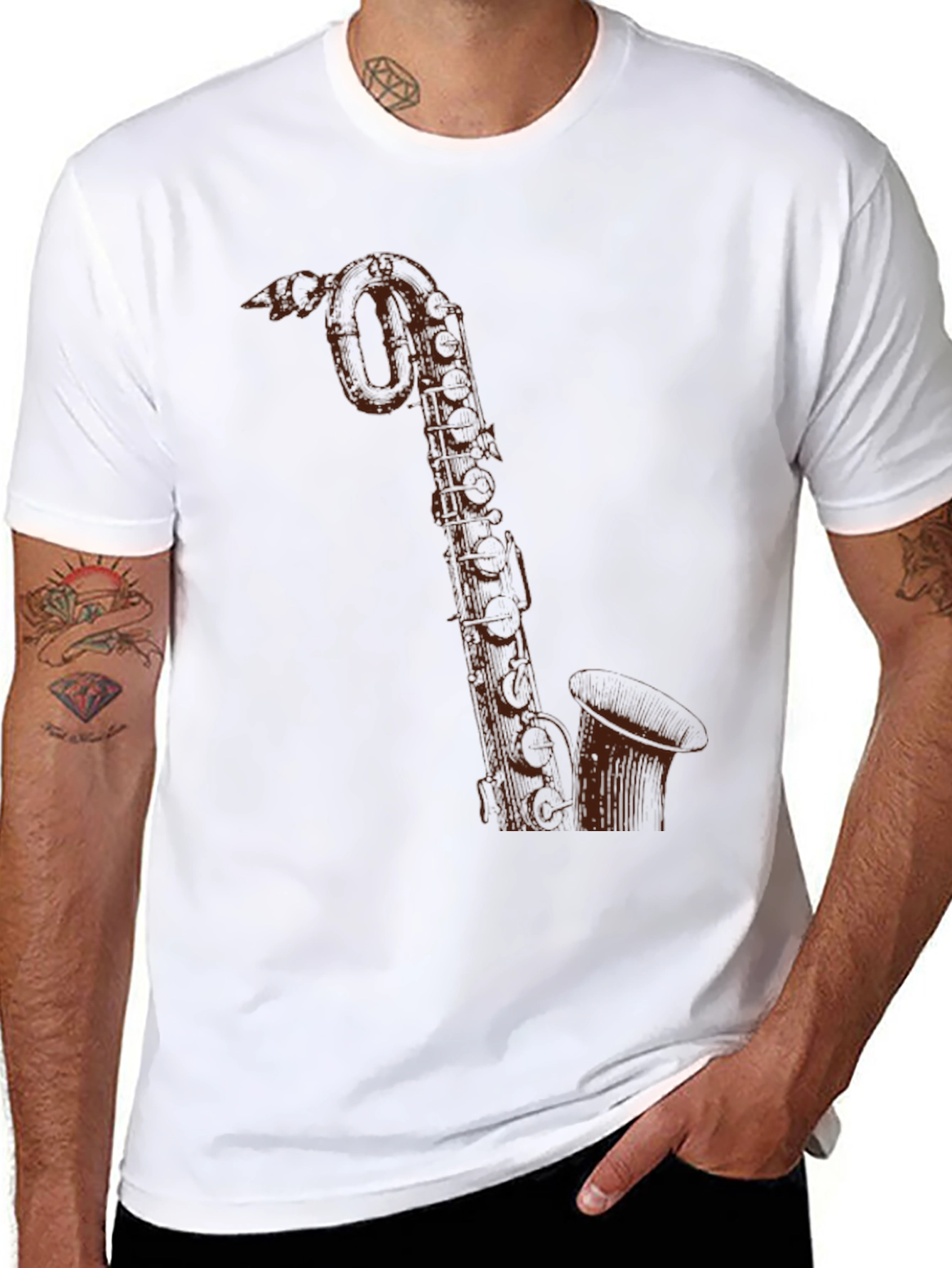 Saxophone Graphic T-Shirt - Musical Instrument Tee
