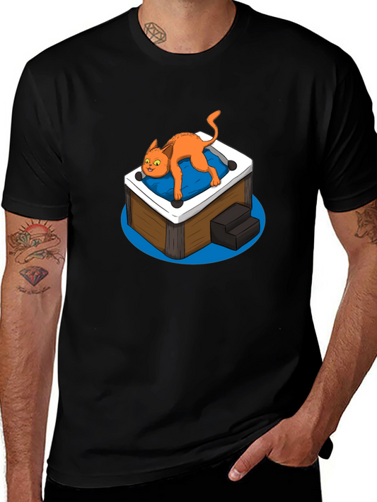 Cat in Hot Tub Graphic Tee