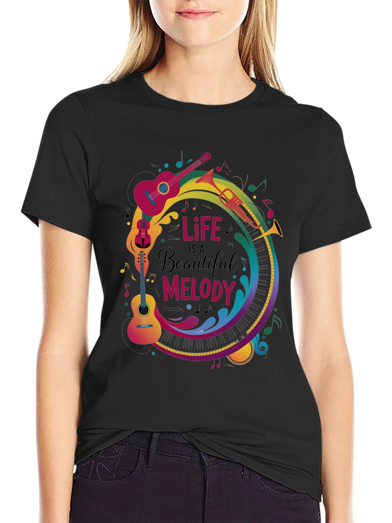 Life is a Beautiful Melody Graphic T-Shirt