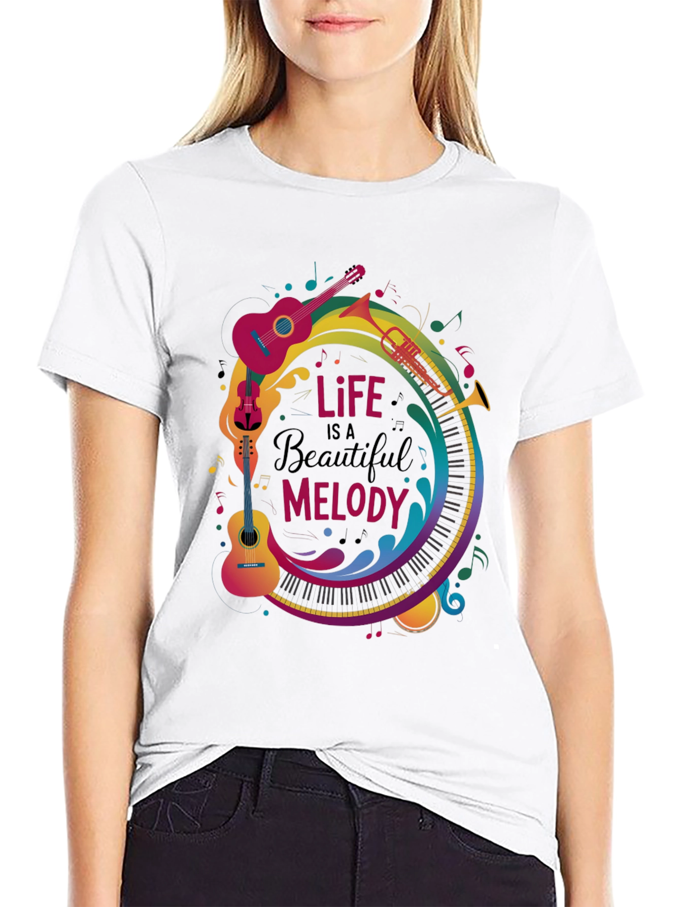 Life is a Beautiful Melody Graphic T-Shirt