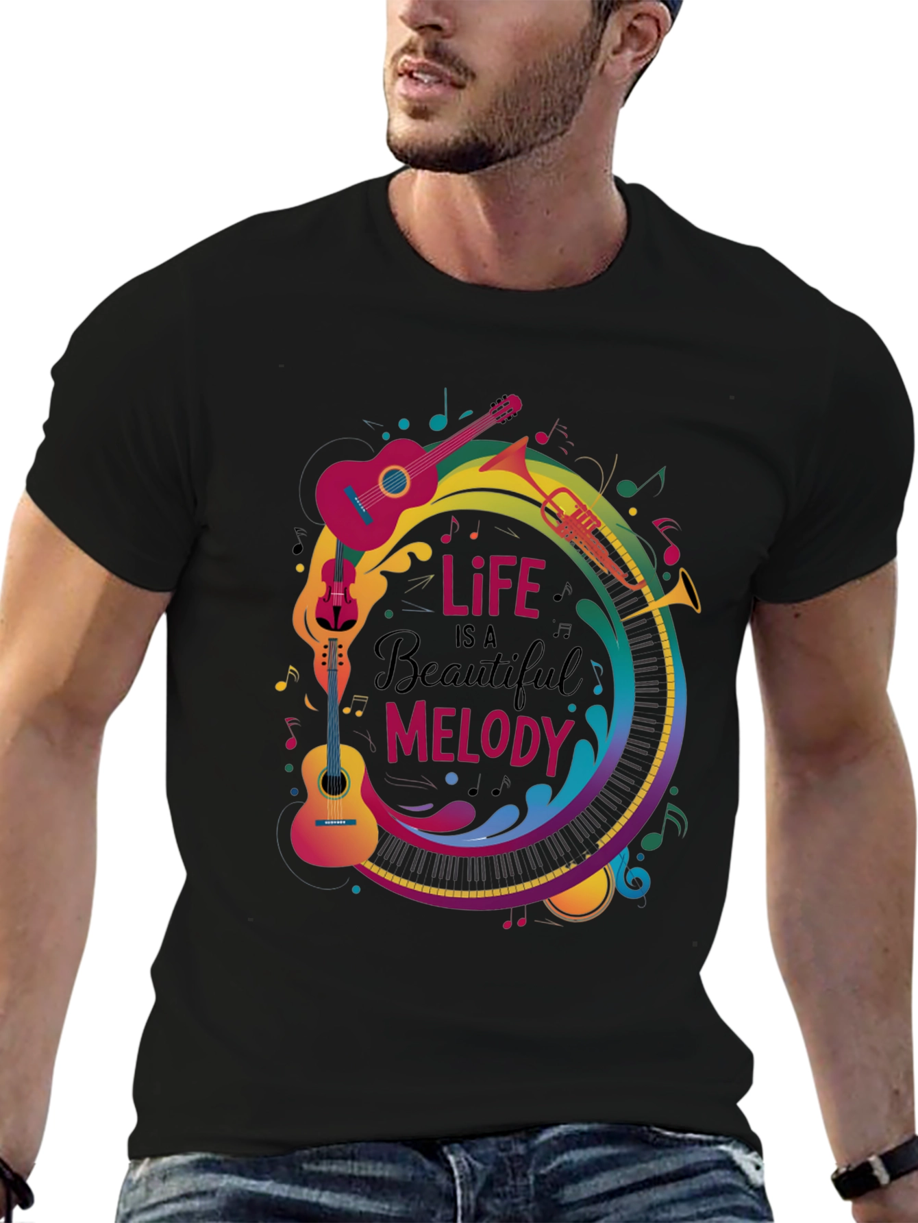 Life is a Beautiful Melody Graphic T-Shirt