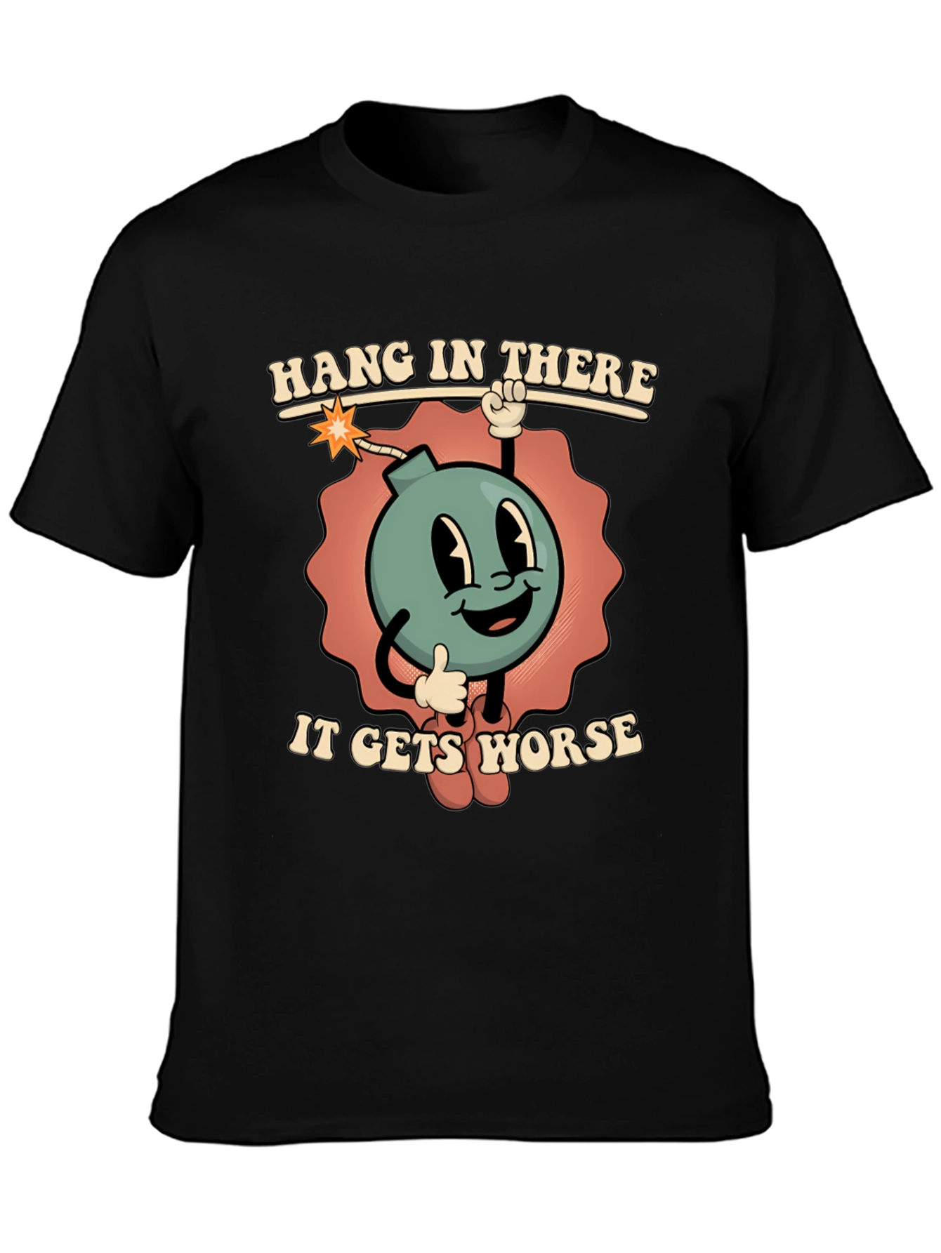 Hang In There Funny Cartoon Bomb T-Shirt