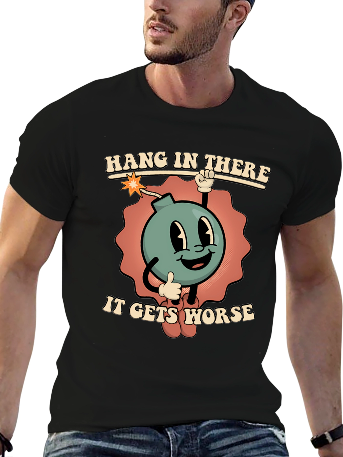 Hang In There Funny Cartoon Bomb T-Shirt