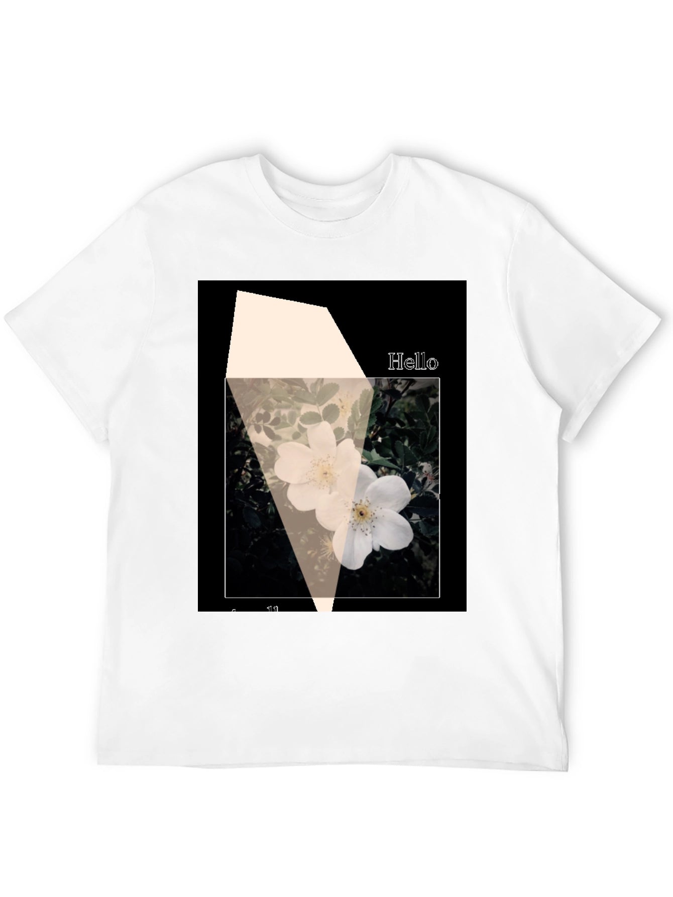 Floral Graphic Tee - Black Cotton Casual Top
