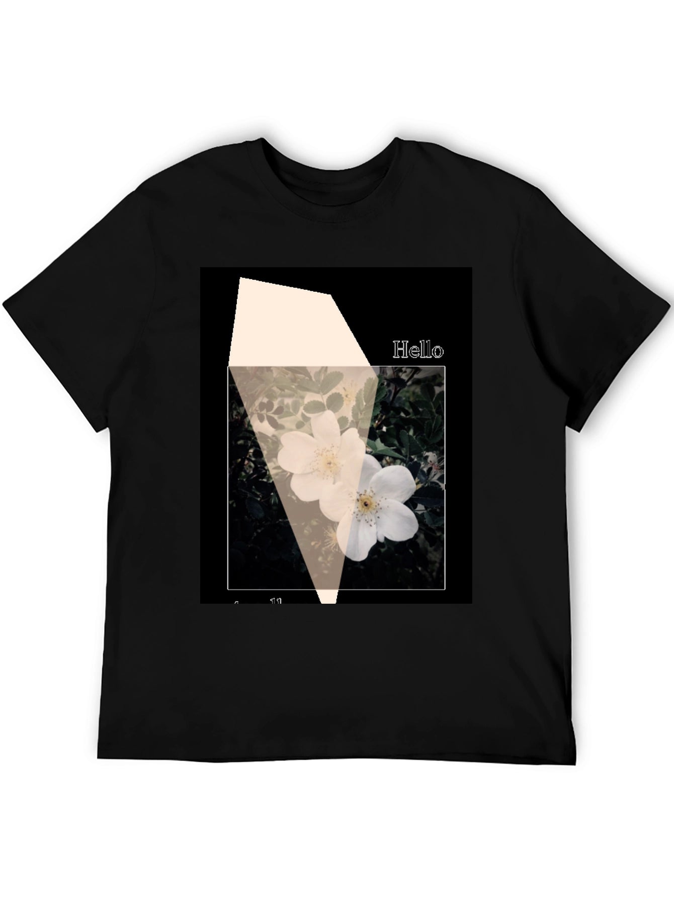 Floral Graphic Tee - Black Cotton Casual Top