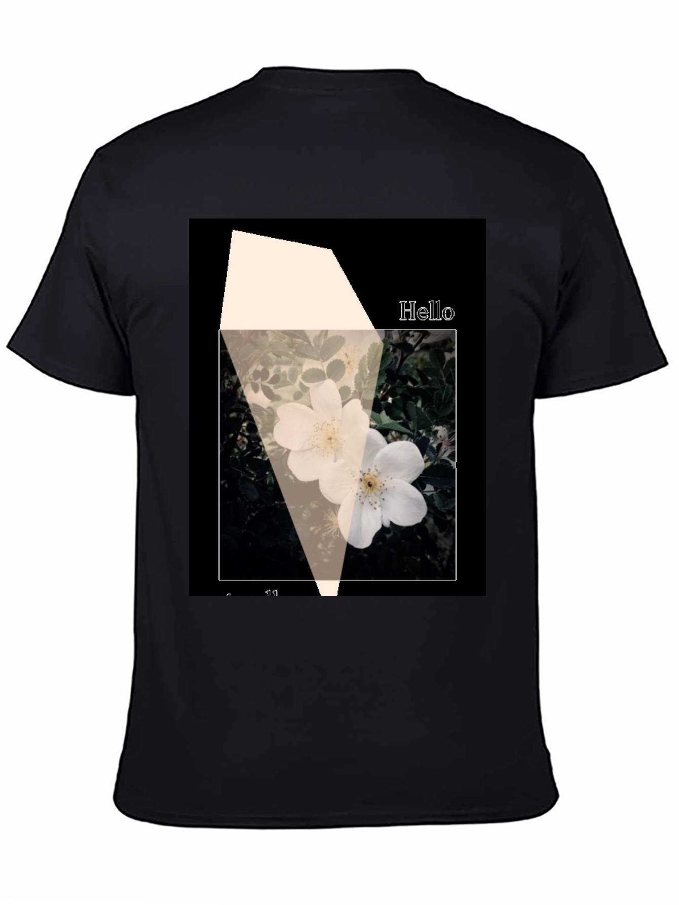 Floral Graphic Tee - Black Cotton Casual Top