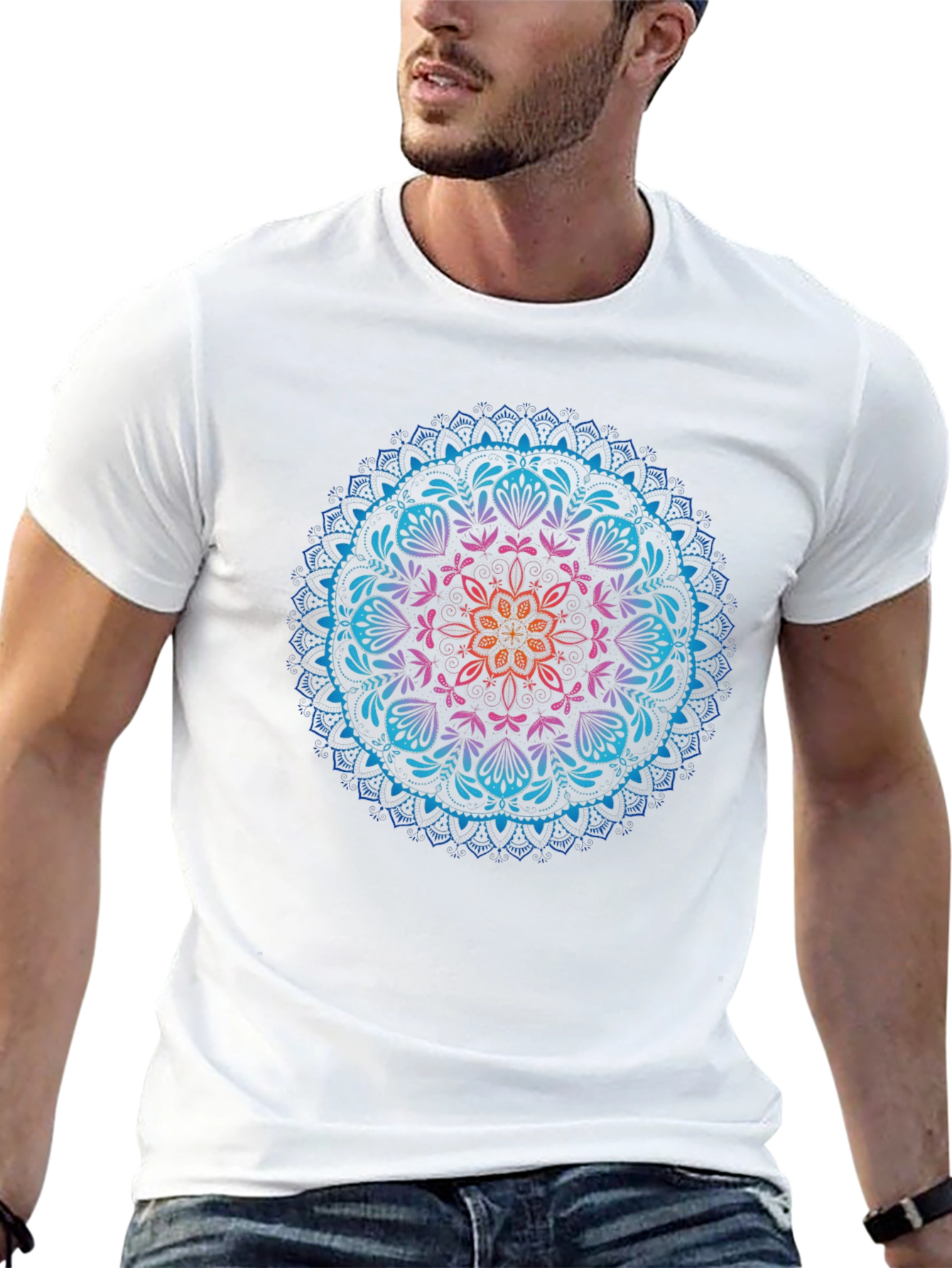 Mandala Graphic T-Shirt - Vibrant Print Stylish Casual Wear