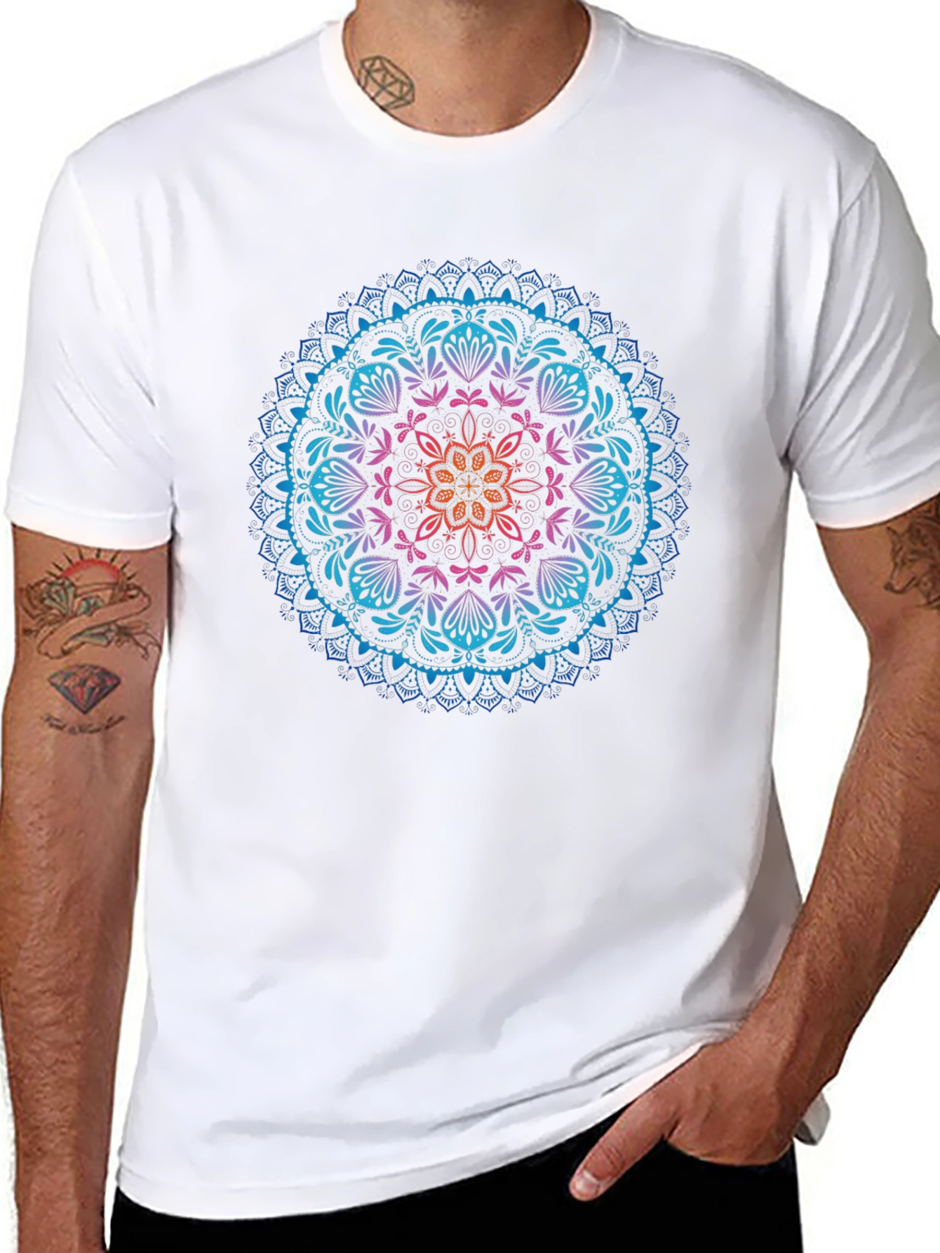 Mandala Graphic T-Shirt - Vibrant Print Stylish Casual Wear