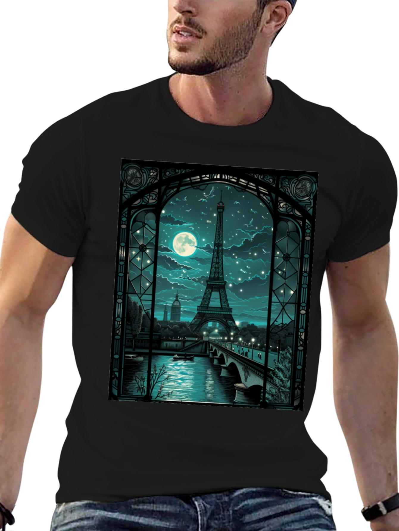 Paris Eiffel Tower at Night Graphic Tee