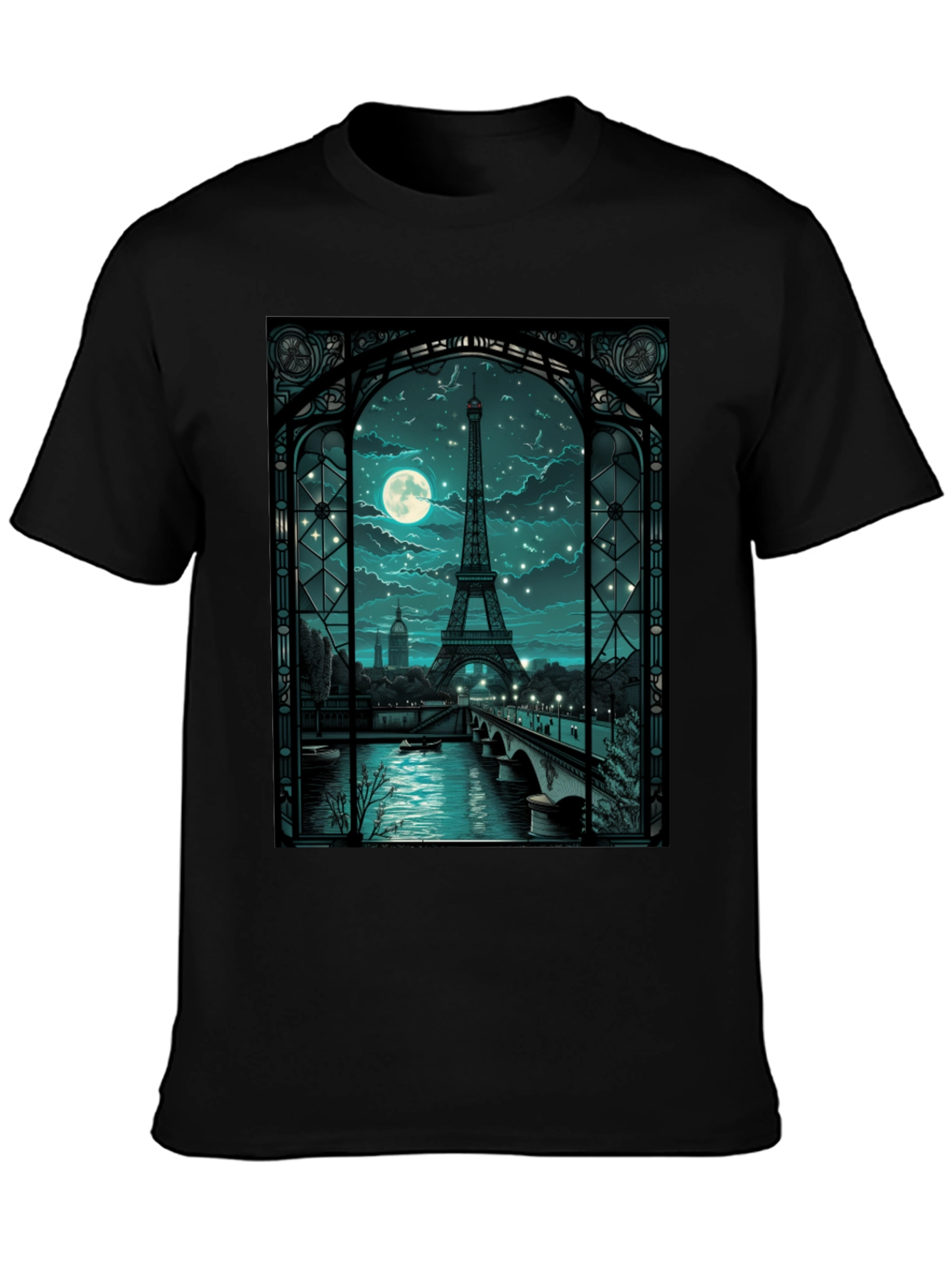 Paris Eiffel Tower at Night Graphic Tee