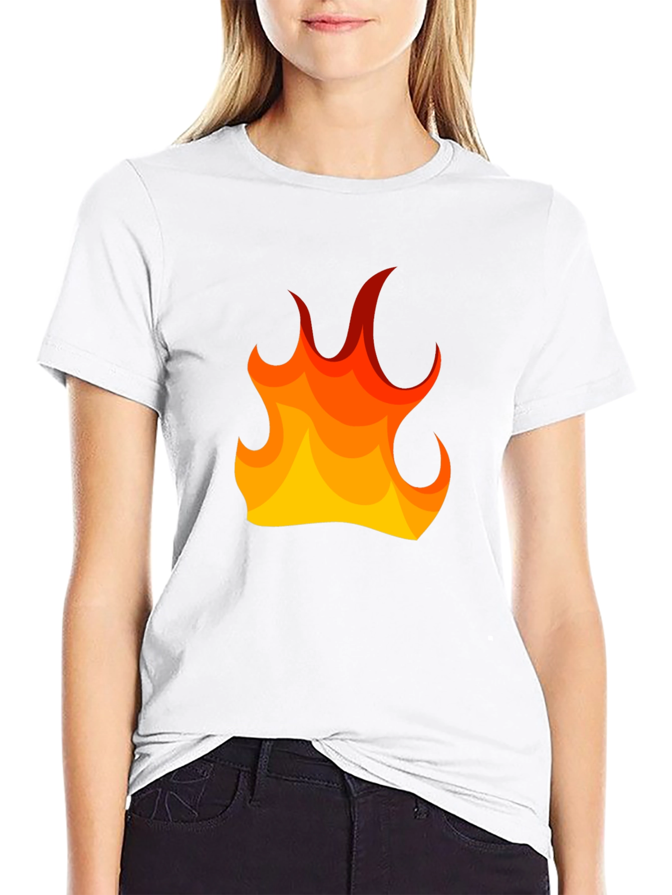 Fiery Flame Graphic Tee - Mens Black T-Shirt