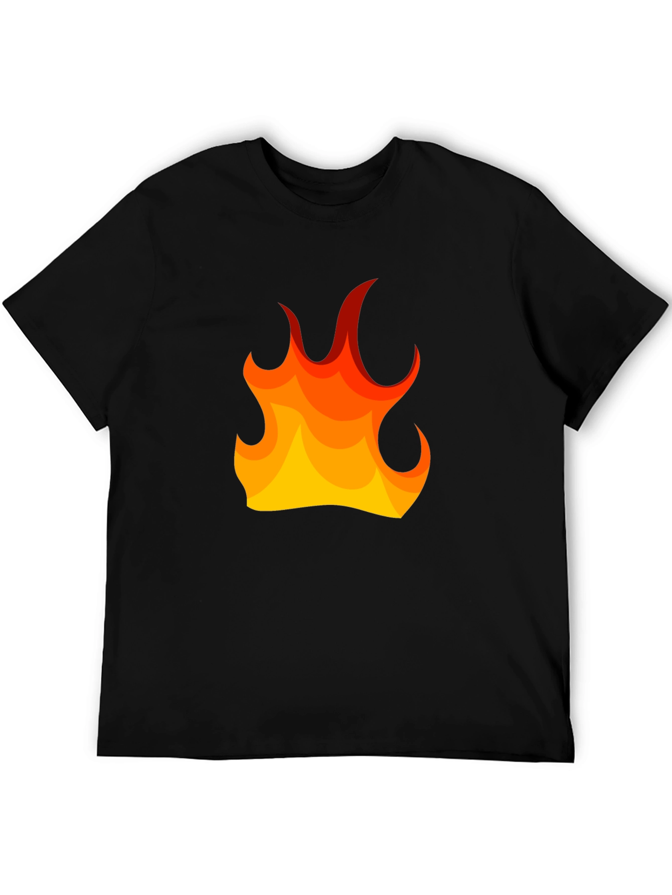 Fiery Flame Graphic Tee - Mens Black T-Shirt