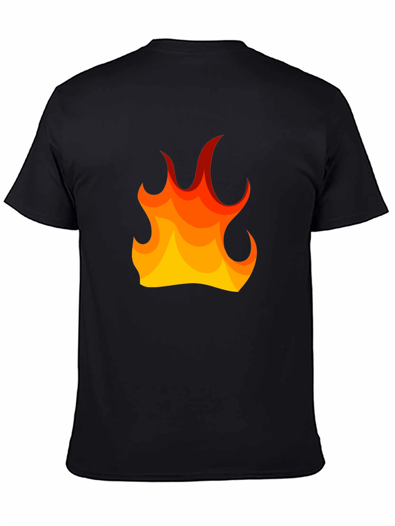Fiery Flame Graphic Tee - Mens Black T-Shirt