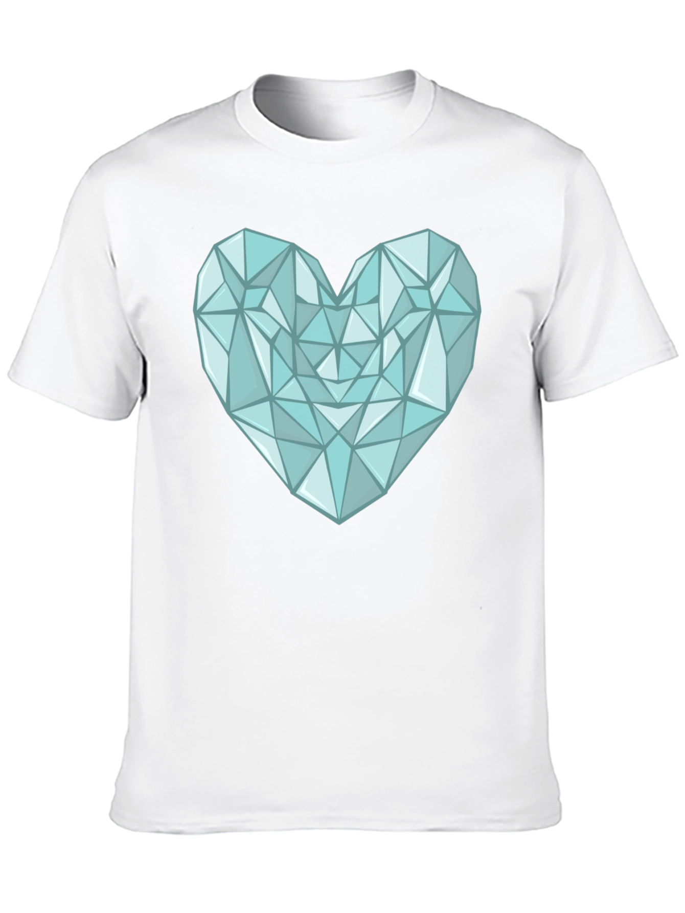 Geometric Heart Print Mens Black T-Shirt