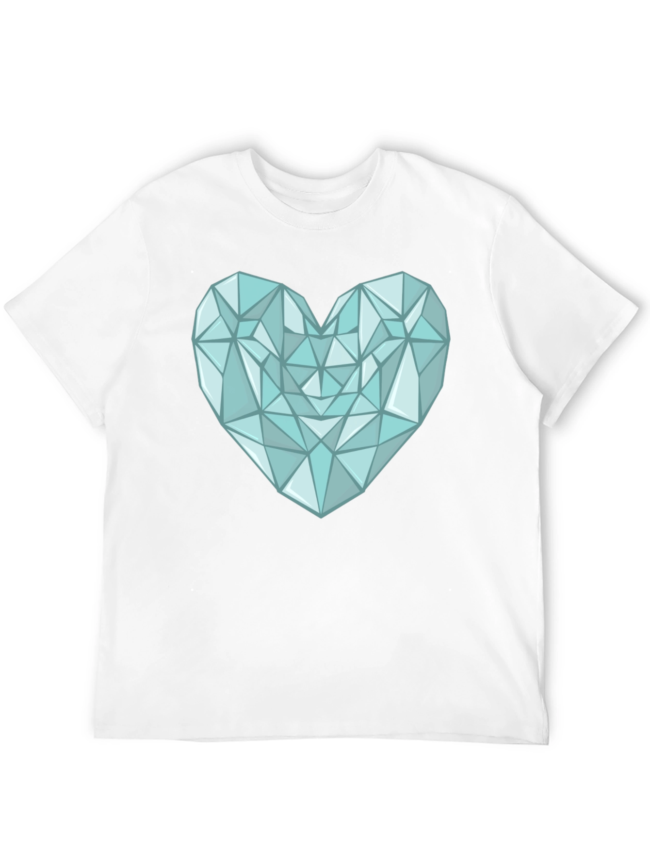 Geometric Heart Print Mens Black T-Shirt