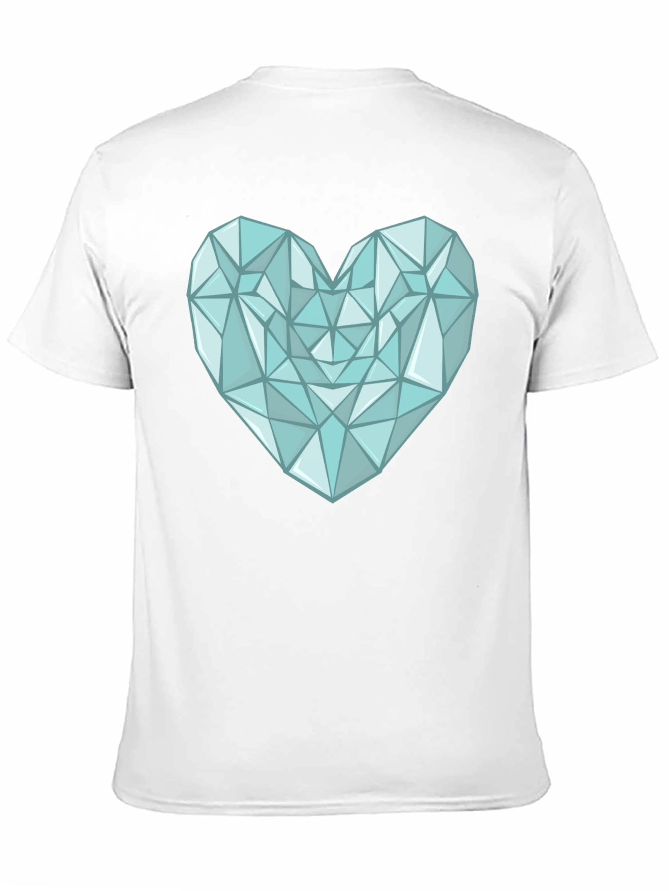 Geometric Heart Print Mens Black T-Shirt