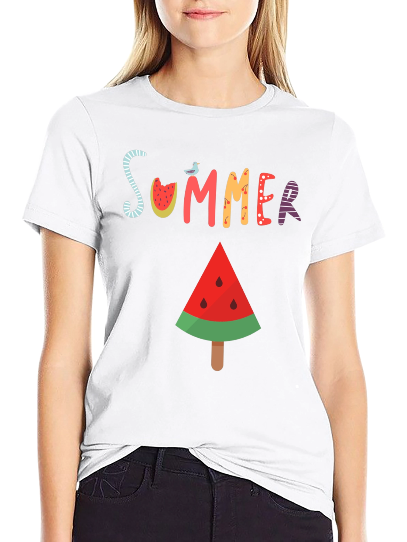 Summer Watermelon T-Shirt - Casual Graphic Tee