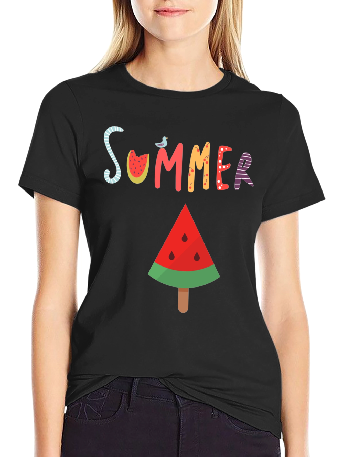 Summer Watermelon T-Shirt - Casual Graphic Tee