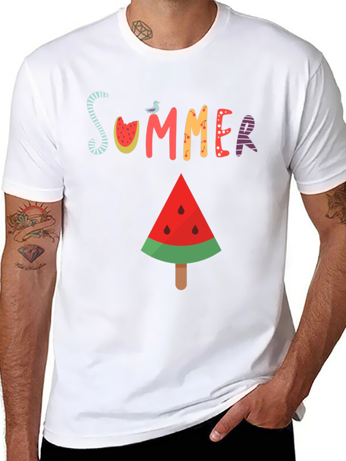 Summer Watermelon T-Shirt - Casual Graphic Tee